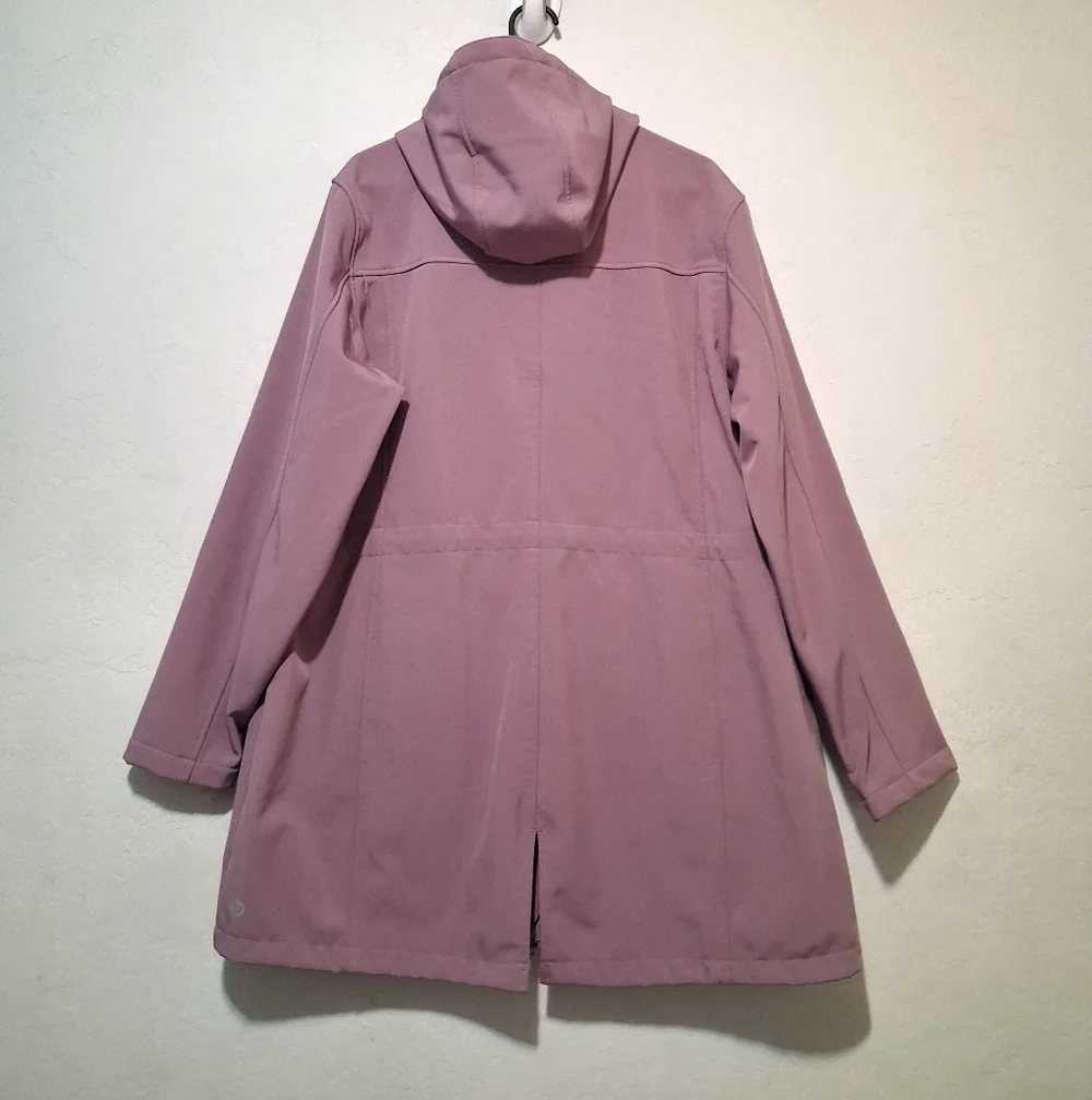 Outdoor Ventures Women Softshell Long Jacket With Hood Purple/Pink XXL Fleece - Picture 3 of 16